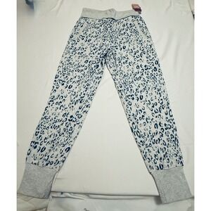 Hippie Rose Joggers Women S Grey Blue Leopard Print Fleece Sweatpants NEW